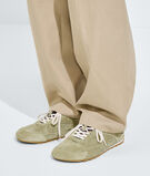 Low-top lace-up sneaker in soft suede. , , hi-res