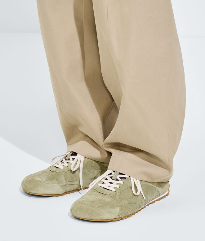 Low-top lace-up sneaker in soft suede. , , hi-res