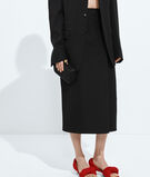 Minaudi&egrave;re clutch in Intreccio satin, featuring a sleek signature knot closure., , hi-res