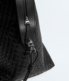 Weekender made with supple Intrecciato craftsmanship in nappa leather, featuring a detachable leather lanyard with lock., , hi-res