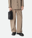 Pouch in smooth and Intrecciato silky calf leather with handle, featuring an archival all-over d&eacute;grad&eacute; effect., , hi-res