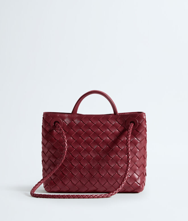 Top handle bag in supple Intrecciato leather, featuring a smooth leather covered signature knot detail and sliding cross-body strap., , hi-res