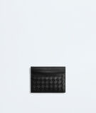 Card case in Intrecciato piccolo calf leather with contrasted interior., , hi-res