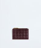 Zipped card case in Intrecciato nappa leather with contrasted back. , , hi-res