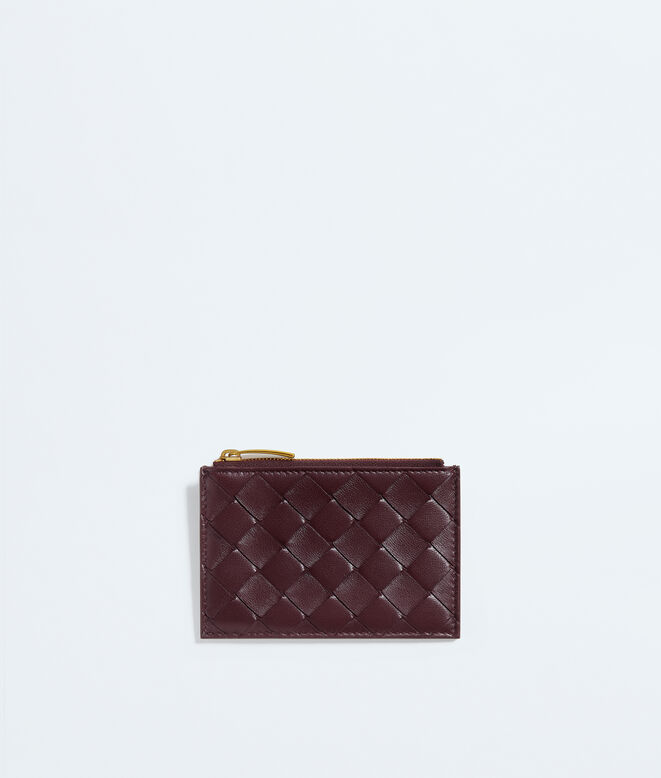 Zipped card case in Intrecciato nappa leather with contrasted back. , , hi-res