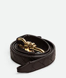 Belt in Intrecciato nappa leather with signature knot buckle., , hi-res