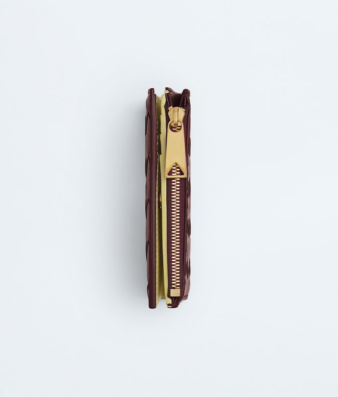 Small bi-fold wallet in Intrecciato nappa leather with contrasted interior., , hi-res