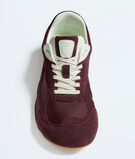 Low-top lace-up sneaker in soft suede and lightweight nylon., , hi-res
