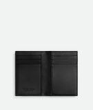 Flap card case in contrasted Intrecciato smooth and grainy calf leather., , hi-res