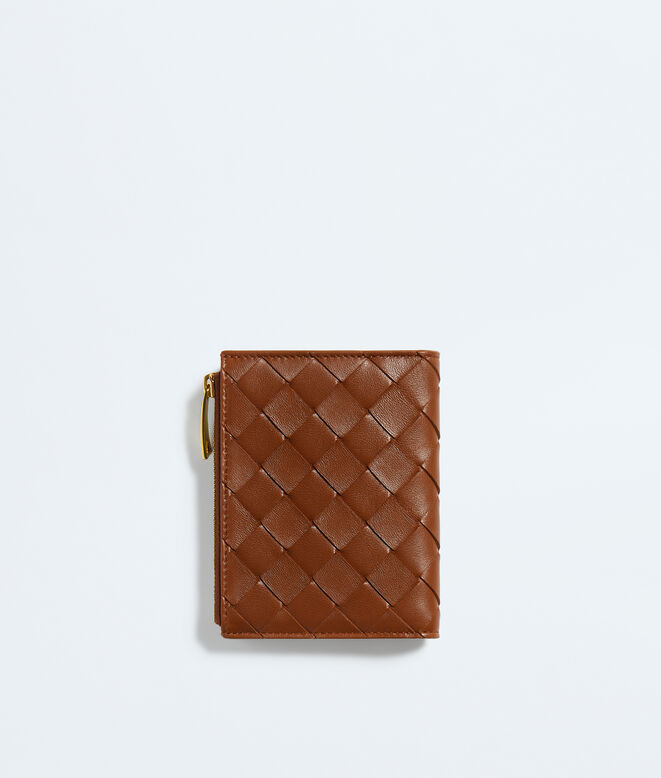 Small bi-fold wallet in Intrecciato nappa leather., , hi-res