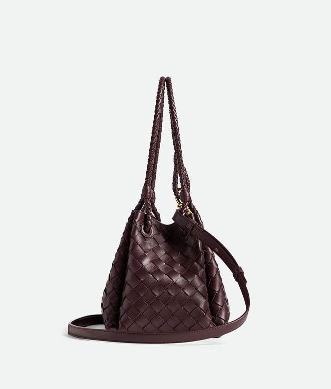 Shoulder bag in supple Intrecciato leather with signature knot detail and detachable cross-body strap., , hi-res