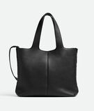 Tote bag in grained leather with Intreccio details, featuring an adjustable and detachable cross-body strap. , , hi-res
