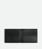 Bi-fold wallet in contrasted Intrecciato smooth and grainy calf leather., , hi-res