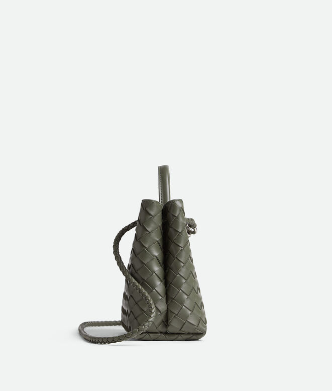 Top handle bag in supple Intrecciato leather with signature knot detail and sliding cross-body strap., , hi-res