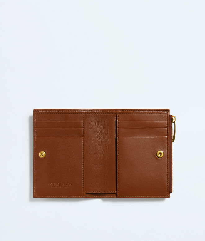 Small bi-fold wallet in Intrecciato nappa leather., , hi-res