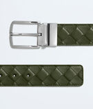 Reversible belt in Intrecciato calf leather with metal buckle., , hi-res