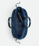 Reversible tote bag in merino shearling with denim effect., , hi-res