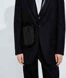 Phone pouch in Intrecciato calf leather, featuring a handle and an adjustable cross-body strap., , hi-res
