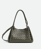 Shoulder bag in supple Intrecciato leather with signature knot detail and detachable cross-body strap., , hi-res