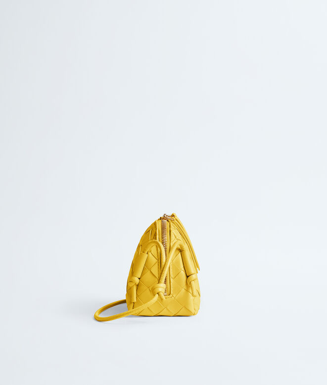 Pouch in Intrecciato nappa leather with adjustable tubular strap featuring sliding knot details., , hi-res