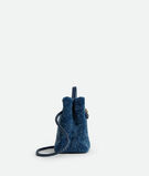 Top handle bag in merino shearling with denim effect. Featuring signature knot detail and sliding cross-body strap., , hi-res