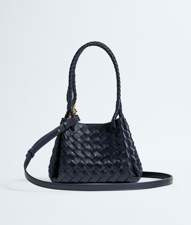 Shoulder bag in supple Intrecciato leather with signature knot detail and detachable cross-body strap. , , hi-res
