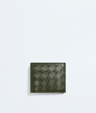 Bi-fold wallet in Intrecciato calf leather with contrasted interior., , hi-res