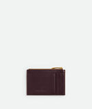 Zipped card case in Intrecciato nappa leather with contrasted back., , hi-res