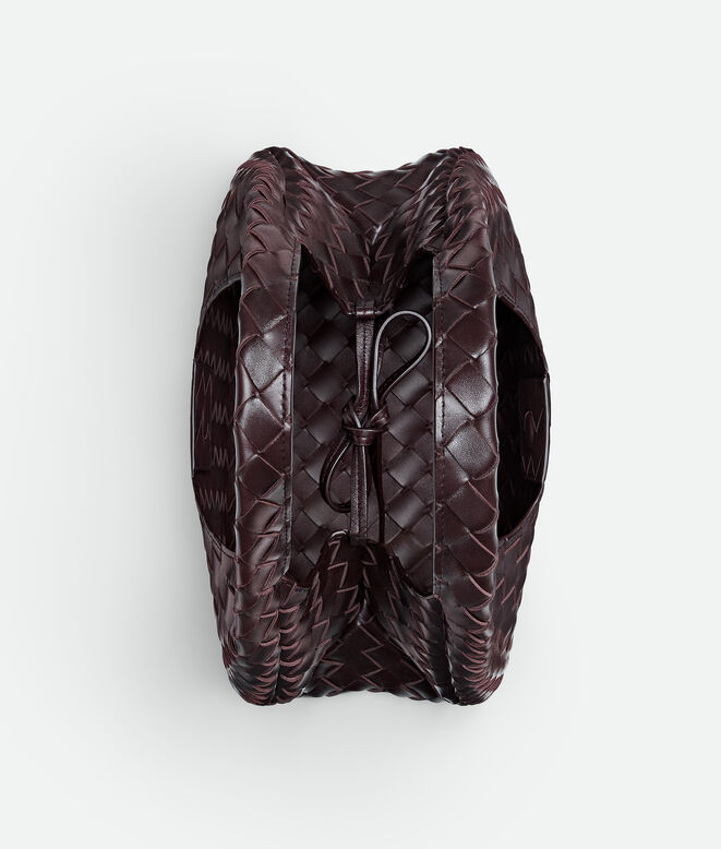 Shoulder bag with archival silhouette in supple Intrecciato leather with tie closure., , hi-res