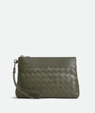 Pouch in Intrecciato calf leather with detachable wristlet., , hi-res