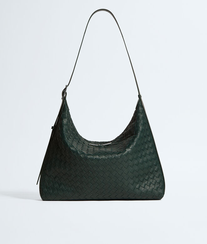Hobo bag in Intrecciato deer skin with adjustable strap., , hi-res