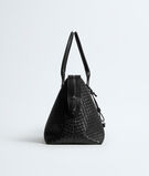 Weekender made with supple Intrecciato craftsmanship in nappa leather, featuring a detachable leather lanyard with lock., , hi-res