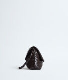 Pouch in Intrecciato leather with flap and drawstring closure, featuring a loop attachment for shoulder carry. , , hi-res