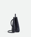 Top handle bag in Intrecciato leather with signature knot detail and sliding cross-body strap., , hi-res