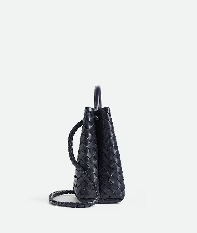 Top handle bag in Intrecciato leather with signature knot detail and sliding cross-body strap., , hi-res