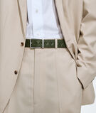 Reversible belt in Intrecciato calf leather with metal buckle., , hi-res