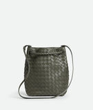 Bucket bag in supple Intrecciato leather with signature knot detail and sliding shoulder strap. , , hi-res