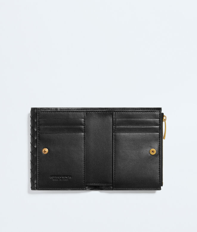 Small bi-fold wallet in Intrecciato piccolo nappa leather., , hi-res