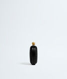 Minaudi&egrave;re clutch in Intreccio satin, featuring a sleek signature knot closure., , hi-res