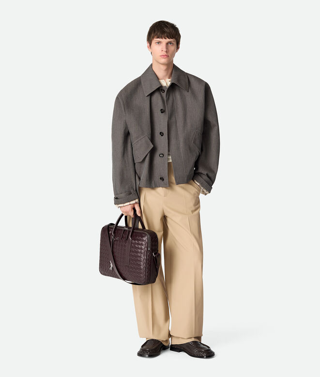 Briefcase in soft Intrecciato leather with adjustable&nbsp;and detachable&nbsp;strap and signature knot detail., , hi-res