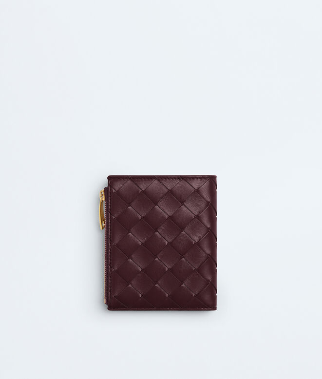 Small bi-fold wallet in Intrecciato nappa leather with contrasted interior., , hi-res