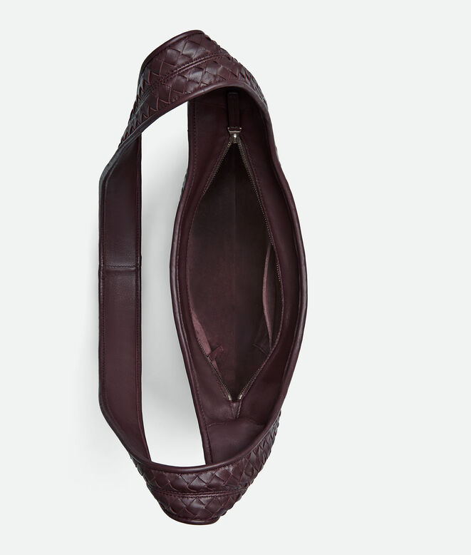 Cross-body bag with rounded shape in Intrecciato nappa fluffy. , , hi-res