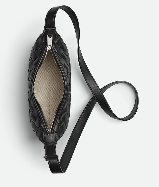 Phone pouch in Intrecciato calf leather with adjustable cross-body strap., , hi-res