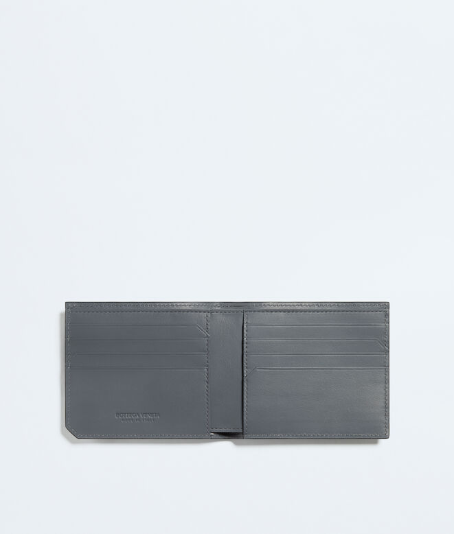 Bi-fold wallet in Intrecciato piccolo calf leather with contrasted interior., , hi-res
