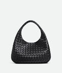 Shoulder bag with archival silhouette in supple Intrecciato leather with tie closure.
