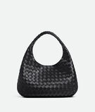 Shoulder bag with archival silhouette in supple Intrecciato leather with tie closure., , hi-res