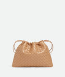 Dustbag in Intrecciato calf leather with drawstring closure and loop attachment for shoulder carry., , hi-res