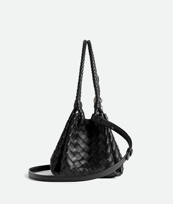 Shoulder bag in supple Intrecciato leather with signature knot detail and detachable cross-body strap., , hi-res
