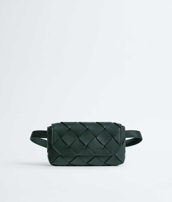 Belt bag in grained Intreccio leather., , hi-res