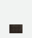 Credit card case in grained Intrecciato calf leather.